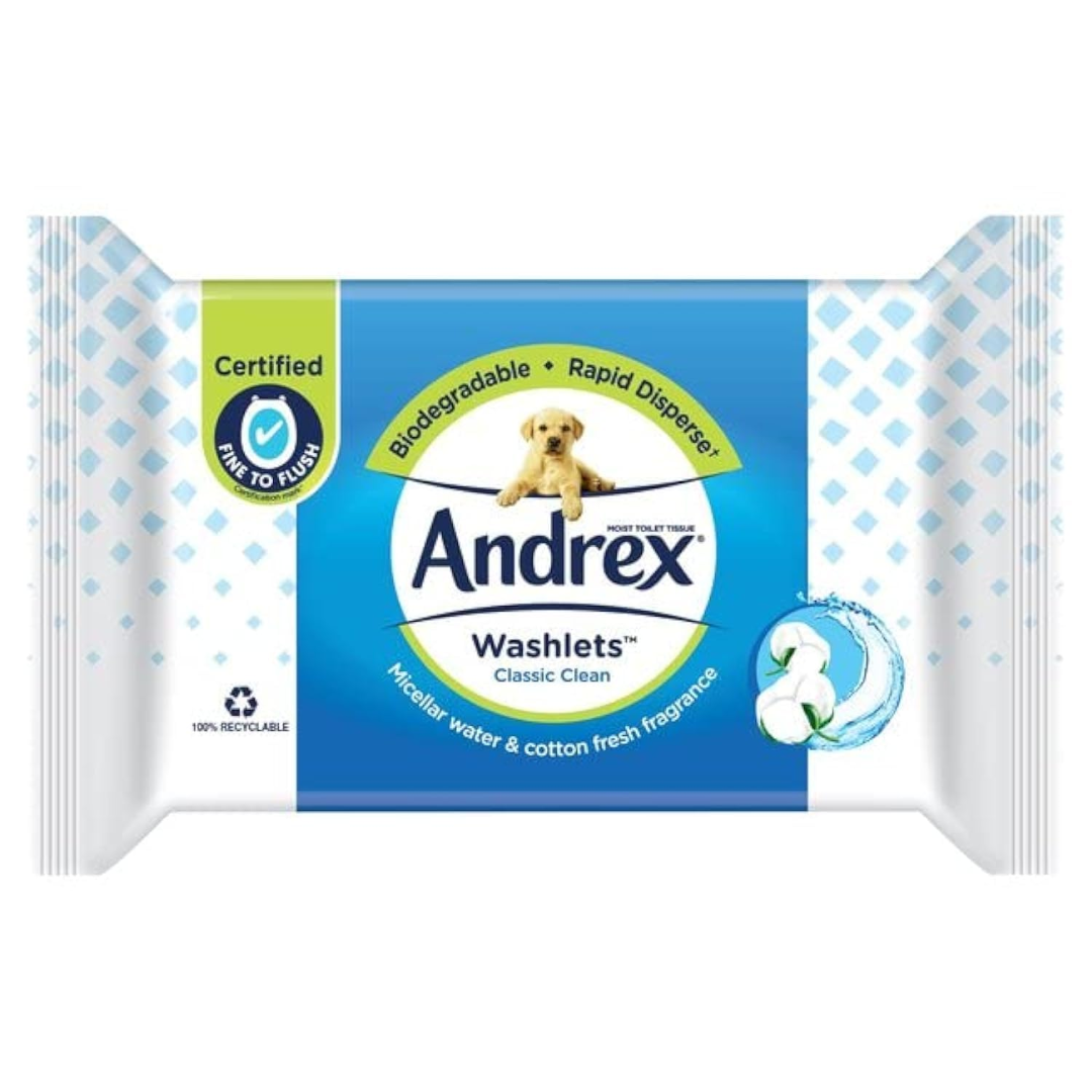 ANDREX CLASSIC CLEAN WASHLETS COTTON FRESH 42'S